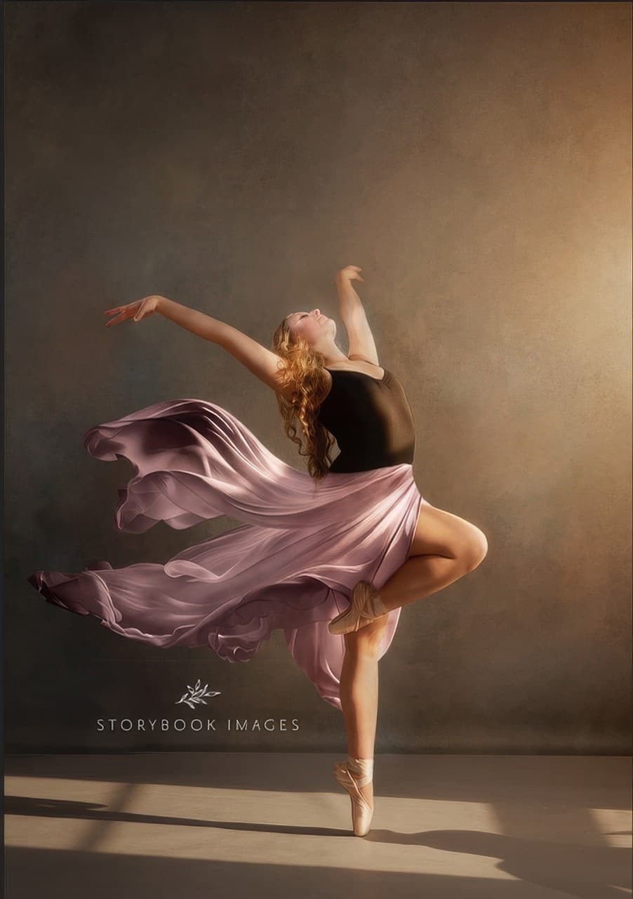 Dancer relit with a warm stage spotlight